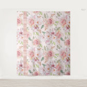 ヴィンテージパステルピンクのバラ タペストリー (正面)