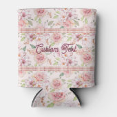 ヴィンテージパステルピンクのバラ 缶クーラー (正面)