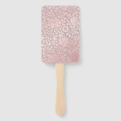 ヴィンテージパステルピンクシルバー結婚フローラ ハンドファン (裏面)