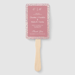 ヴィンテージパステルピンクシルバー結婚フローラ ハンドファン