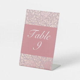 ヴィンテージパステルピンクシルバー結婚フローラ 台座サイン