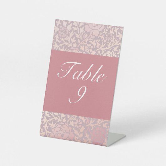 ヴィンテージパステルピンクシルバー結婚フローラ 台座サイン (正面)