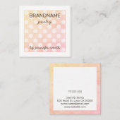 ヴィンテージパステルピンク水玉模様ジュエリーディスプレイ スクエア名刺 (正面/裏面)