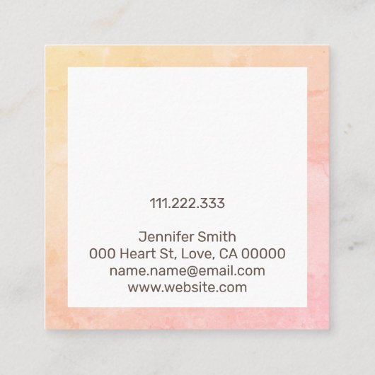 ヴィンテージパステルピンク水玉模様ジュエリーディスプレイ スクエア名刺 (裏面)