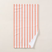 ヴィンテージパステルピーチ&ホワイトストライプストライプのズ バスタオルセット (ハンドタオル)