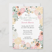 ヴィンテージパステルフラワーリースパーティの招待状 招待状 (正面)