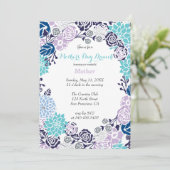 ヴィンテージパステルフラワーリースパーティーテンプレート 招待状 (スタンド正面)