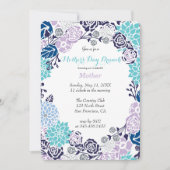 ヴィンテージパステルフラワーリースパーティーテンプレート 招待状 (正面)