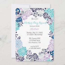 ヴィンテージパステルフラワーリースパーティーテンプレート 招待状