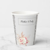 ヴィンテージパステルフローラバラ 紙コップ (裏面)