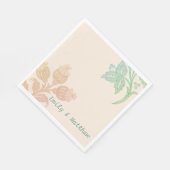 ヴィンテージパステルフローラピーチグリーン結婚ズ スタンダードランチョンナプキン (角)