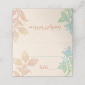 ヴィンテージパステルフローラピーチグリーン結婚ズ プレイスカード (外部開封)