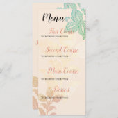 ヴィンテージパステルフローラピーチグリーン結婚ズ メニュー (正面/裏面)