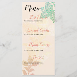 ヴィンテージパステルフローラピーチグリーン結婚ズ メニュー