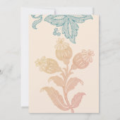 ヴィンテージパステルフローラピーチグリーン結婚ズ 招待状 (裏面)