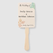 ヴィンテージパステルフローラピーチグリーン結婚式 プログラム ハンドファン (正面)