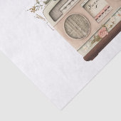 ヴィンテージパステルフローララジオアートのデコページ 薄葉紙 (詳細)