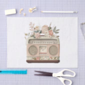 ヴィンテージパステルフローララジオアートのデコページ 薄葉紙 (クラフト)