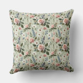ヴィンテージパステルフローラ植物模様 クッション (裏面)