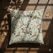 ヴィンテージパステルフローラ植物模様 クッション