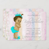 ヴィンテージパステルレインボーベビーシャワー 招待状 (正面/裏面)
