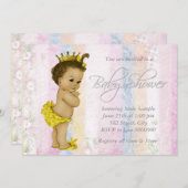 ヴィンテージパステルレインボーベビーシャワー 招待状 (正面/裏面)