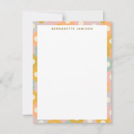 ヴィンテージパステル六角花パーソナライズされた柄 ノートカード