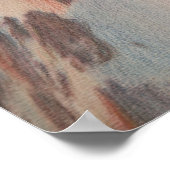 ヴィンテージパステル山氷河ランドスケープスケッチ ポスター (角)