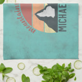 ヴィンテージパステル山脈はモノグラムを呼び出している キッチンタオル (折り畳み)