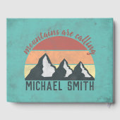 ヴィンテージパステル山脈はモノグラムを呼び出している ゲストブック (裏面)