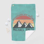 ヴィンテージパステル山脈はモノグラムを呼び出している ゴルフタオル (インサイチュ)