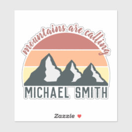 ヴィンテージパステル山脈はモノグラムを呼び出している シール