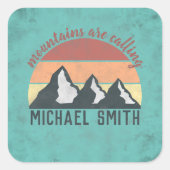 ヴィンテージパステル山脈はモノグラムを呼び出している スクエアシール (正面)