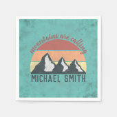 ヴィンテージパステル山脈はモノグラムを呼び出している スタンダードカクテルナプキン (正面)