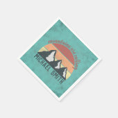 ヴィンテージパステル山脈はモノグラムを呼び出している スタンダードカクテルナプキン (角)