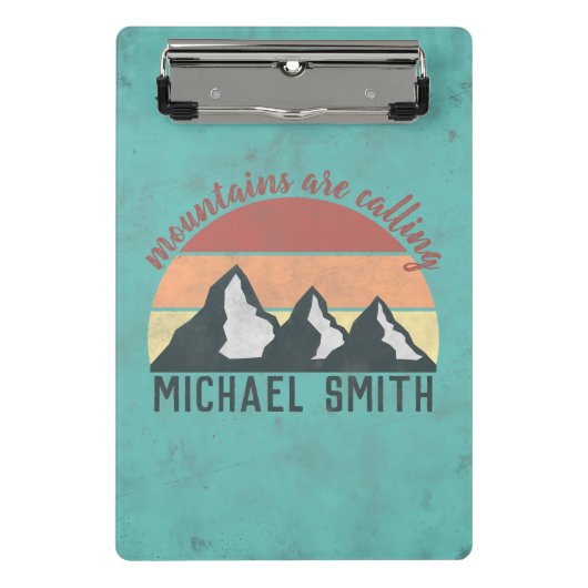 ヴィンテージパステル山脈はモノグラムを呼び出している ミニクリップボード (正面)