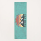 ヴィンテージパステル山脈はモノグラムを呼び出している ヨガマット (正面)