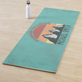 ヴィンテージパステル山脈はモノグラムを呼び出している ヨガマット