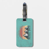 ヴィンテージパステル山脈はモノグラムを呼び出している ラゲッジタグ (裏面縦)