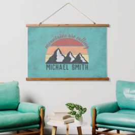 ヴィンテージパステル山脈はモノグラムを呼び出している 吊り下げ型タペストリー