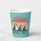 ヴィンテージパステル山脈はモノグラムを呼び出している 紙コップ (裏面)