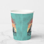 ヴィンテージパステル山脈はモノグラムを呼び出している 紙コップ (右)