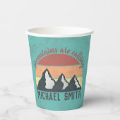 ヴィンテージパステル山脈はモノグラムを呼び出している 紙コップ (正面)