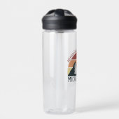 ヴィンテージパステル山脈はモノグラムグレーを呼び出している ウォーターボトル (正面)