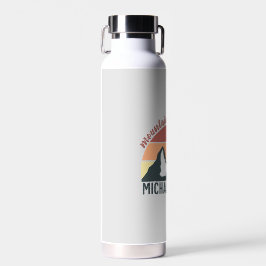 ヴィンテージパステル山脈はモノグラムグレーを呼び出している ウォーターボトル