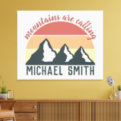 ヴィンテージパステル山脈はモノグラムグレーを呼び出している キャンバスプリント (インサイチュ (リビング))