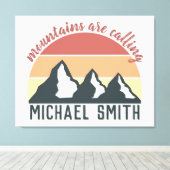 ヴィンテージパステル山脈はモノグラムグレーを呼び出している キャンバスプリント (インサイチュ (ウッドフロア))