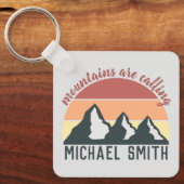 ヴィンテージパステル山脈はモノグラムグレーを呼び出している キーホルダー (正面)