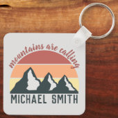 ヴィンテージパステル山脈はモノグラムグレーを呼び出している キーホルダー (裏面)