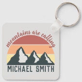 ヴィンテージパステル山脈はモノグラムグレーを呼び出している キーホルダー (裏面)